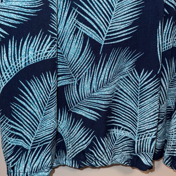 Hawaiian Beach Womens Sleeveless Palm Leaf Print Top L - Picture 2 of 5